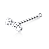 FUCK Scripted Silver Bone Nose Stud NSKD-320